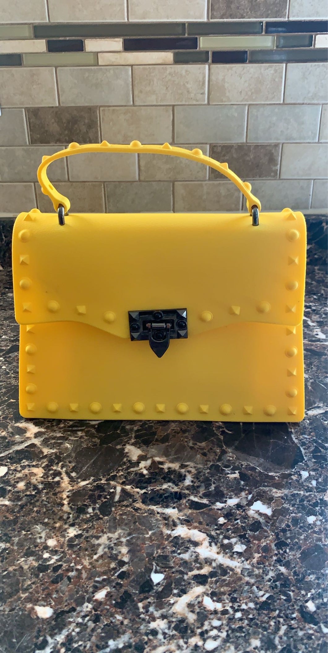 Yellow Studded Purse